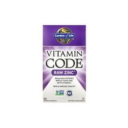 Garden of Life, Vitamin Code, RAW Zinc, 60 cápsulas veganas