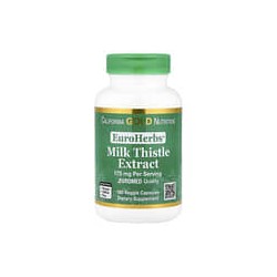 California Gold Nutrition, EuroHerbs, Extracto de cardo mariano, Calidad Euromed, 175 mg, 180 cápsulas vegetales