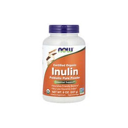 NOW Foods, Inulina orgánica certificada, Prebiótico puro en polvo, 227 g (8 oz)