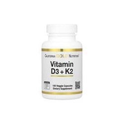 California Gold Nutrition, Vitaminas D3 y K2, 180 cápsulas vegetales