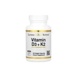 California Gold Nutrition, Vitaminas D3 y K2, 180 cápsulas vegetales
