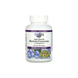 Natural Factors, BlueRich, Superpotente, Concentrado de arándano azul, 500 mg, 90 cápsulas blandas