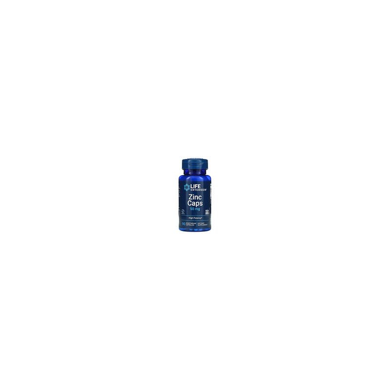 Life Extension, Cápsulas de zinc, Alta potencia, 50 mg, 90 cápsulas vegetales