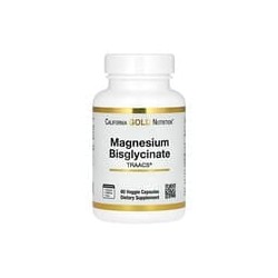 California Gold Nutrition, Bisglicinato de magnesio, Fórmula con TRAACS®, 200 mg, 60 cápsulas vegetales (100 mg por cápsula)